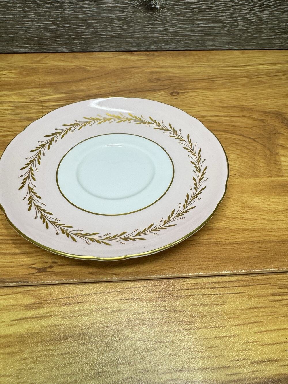 Shelley England Rose Trousseau 13852 Pink Gold Laurel 5-5/8” Saucer ONLY